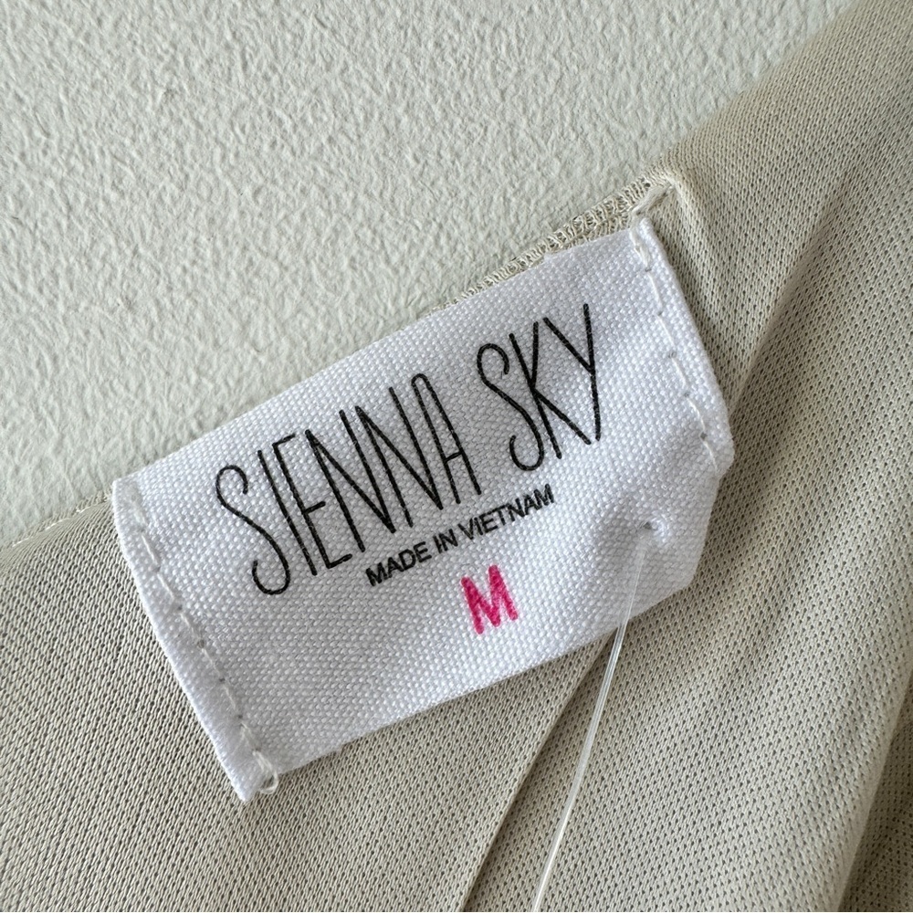 Sienna Sky - Sleeveless Midi Slip Dress in Cream and Black - Picture 6 of 8